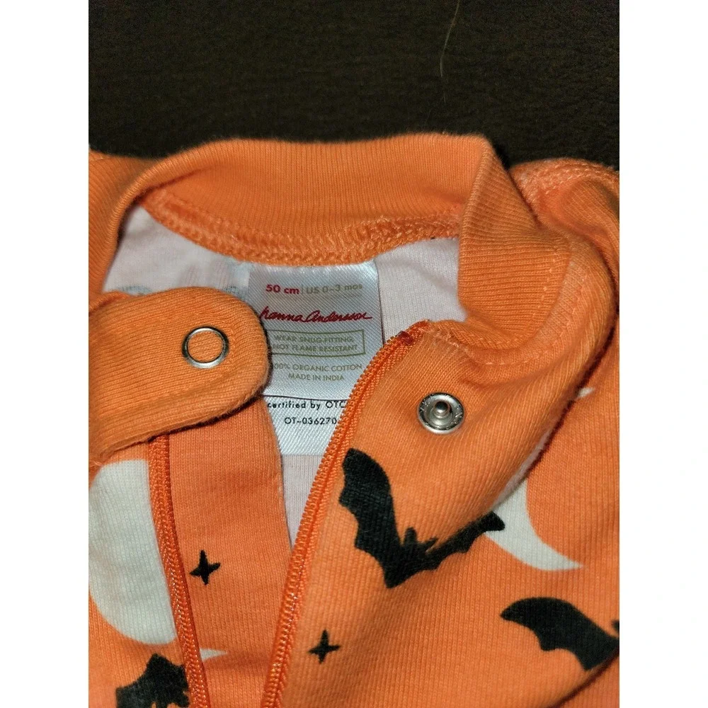 Hanna Andersson fall Halloween bats moon sleeper size 0 3 months 50 cm